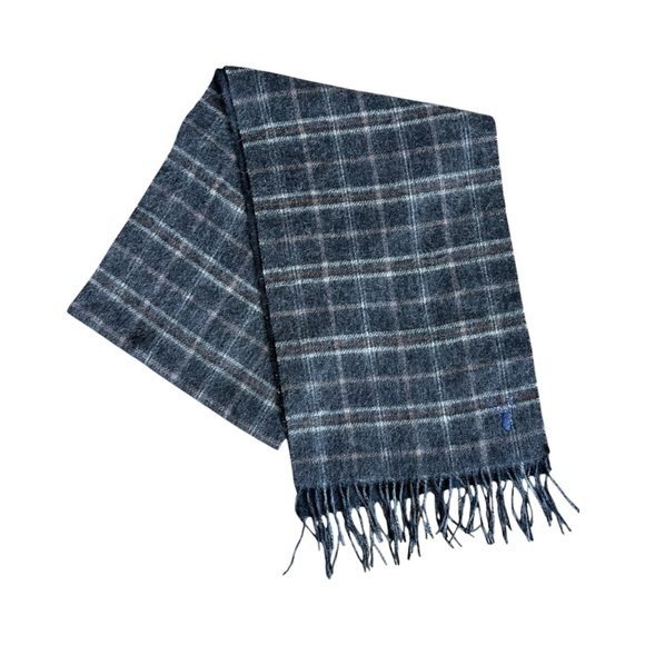 Viyella Wool Cashmere Blend Plaid Scarf Preppy Academia Old Money Career - Picture 2 of 5